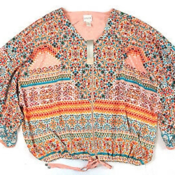 Chico's Tile Print Jacket Size Small (0) - Picture 2 of 2